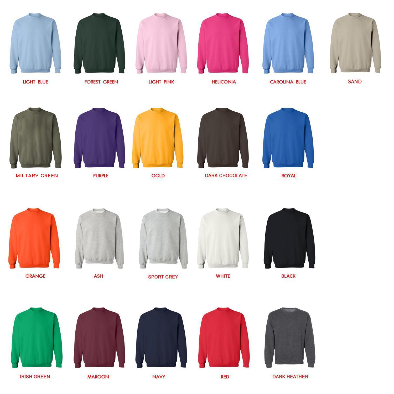 sweatshirt color chart - Betty Boop Store