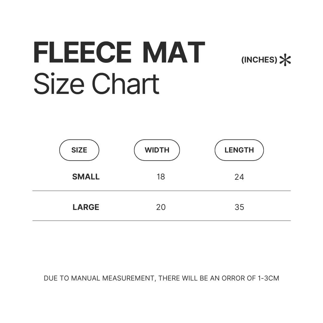 Fleece Mat Size Chart - Betty Boop Store