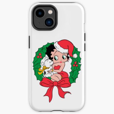 Betty Boop Santa Outfit Seated Wreath Betty Boop Iphone Case