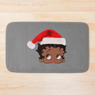 Christmas Black Betty Boop Bath Mat