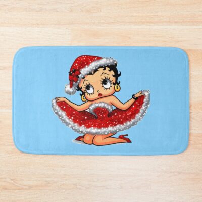 Adorable Betty Boop Christmas Dress Bath Mat