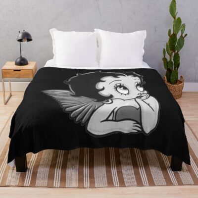 Bandw Betty Boop Throw Blanket