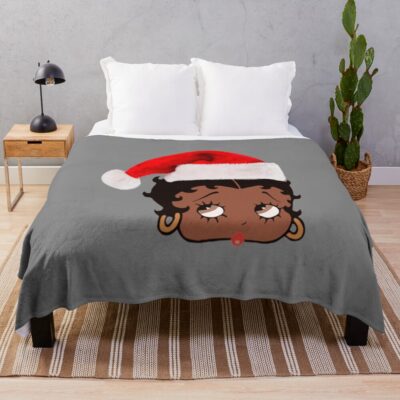 Christmas Black Betty Boop Throw Blanket