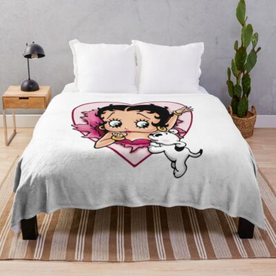 Betty Boop Peace My Dog Throw Blanket