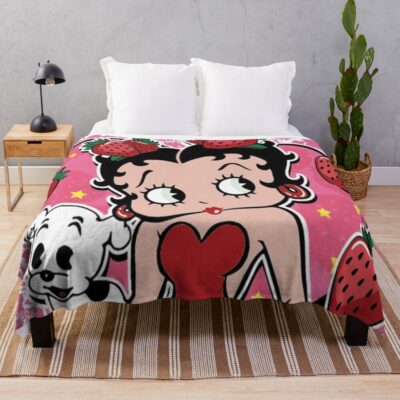 Strawberry Betty Boop Poster Betty Boop Sassy Betty Boop Throw Blanket Betty Boop Doodles Throw Blanket