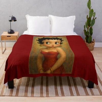 Betty Boop Portrait Painting Throw Blanket