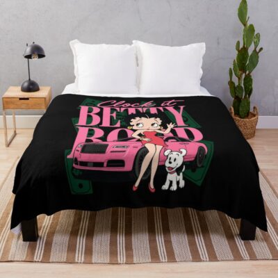 Betty Boop Clock It Throw Blanket