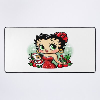 Betty Boop And Her Puppy Christmas Design Mouse Pad