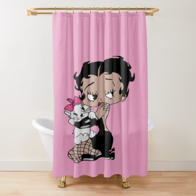 Betty Boop Cuddling Kitty Cat Iphone Case Shower Curtain