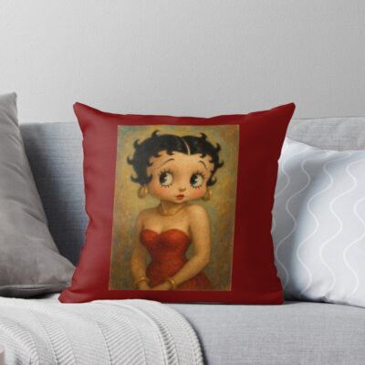 Betty Boop Portrait Painting Throw Pillow
