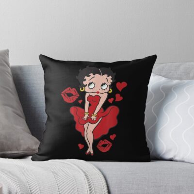 Betty Boop Red Throw Pillow
