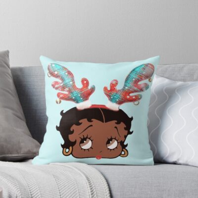 Christmas Black Betty Boop Throw Pillow